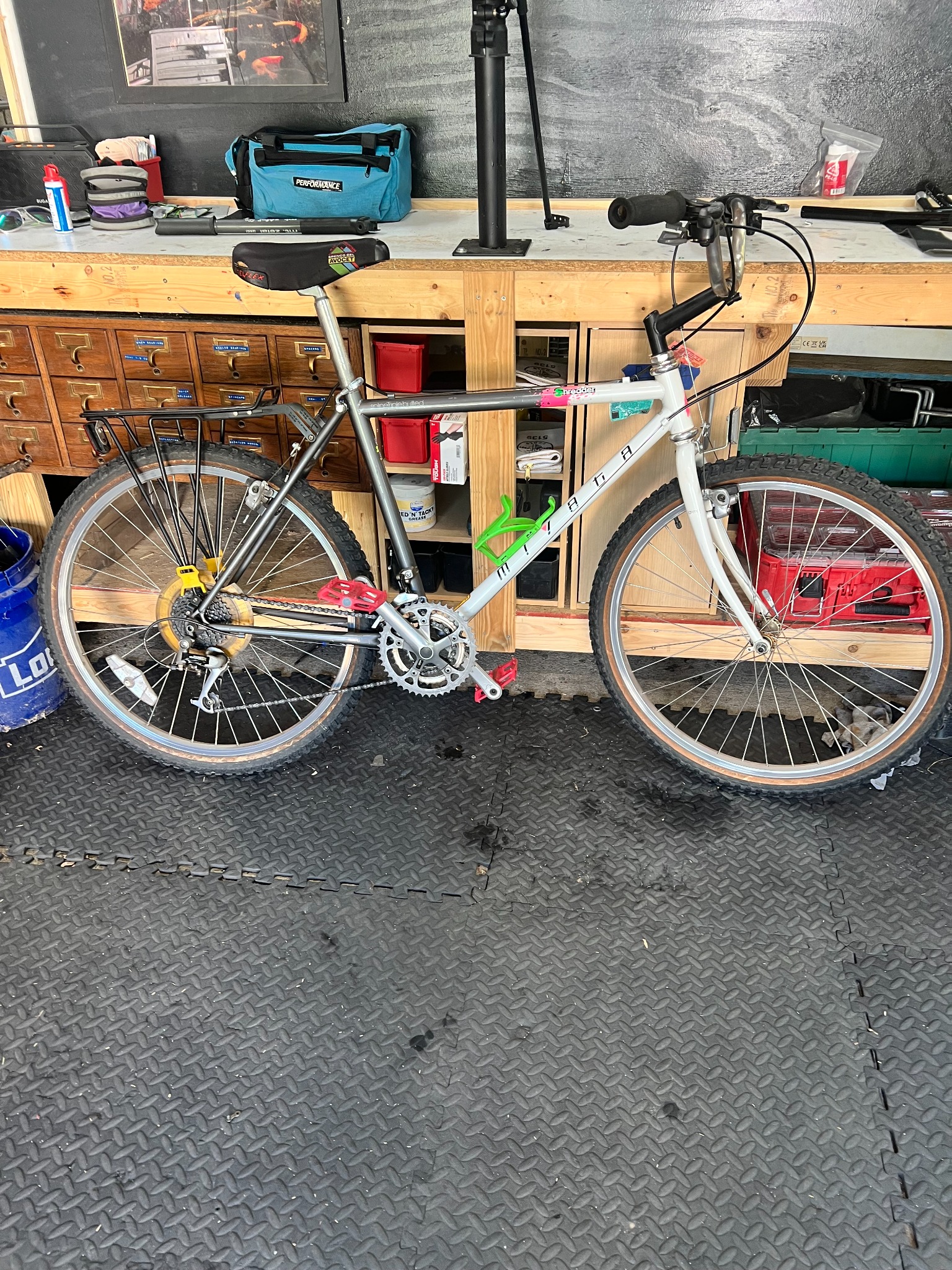 Vintage bicycle photographed in the Winfield’s workshop